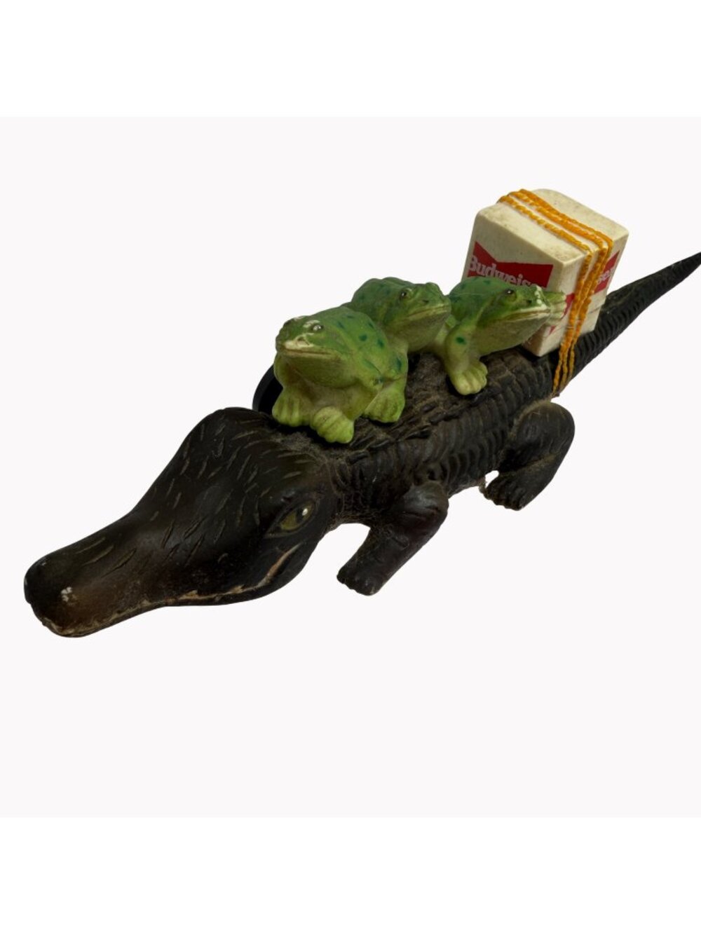 Official 1996 Budweiser Alligator With 3 Frogs Fridge Magnet Vintage Beer Ad